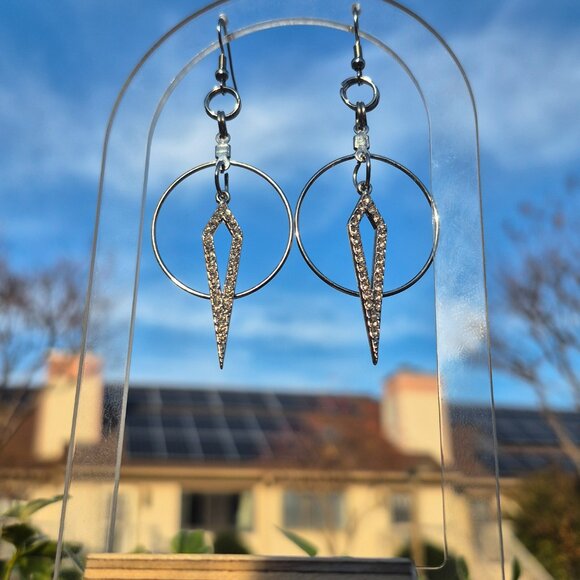 Demure Daggers Upcycled Earrings - Picture 2 of 3